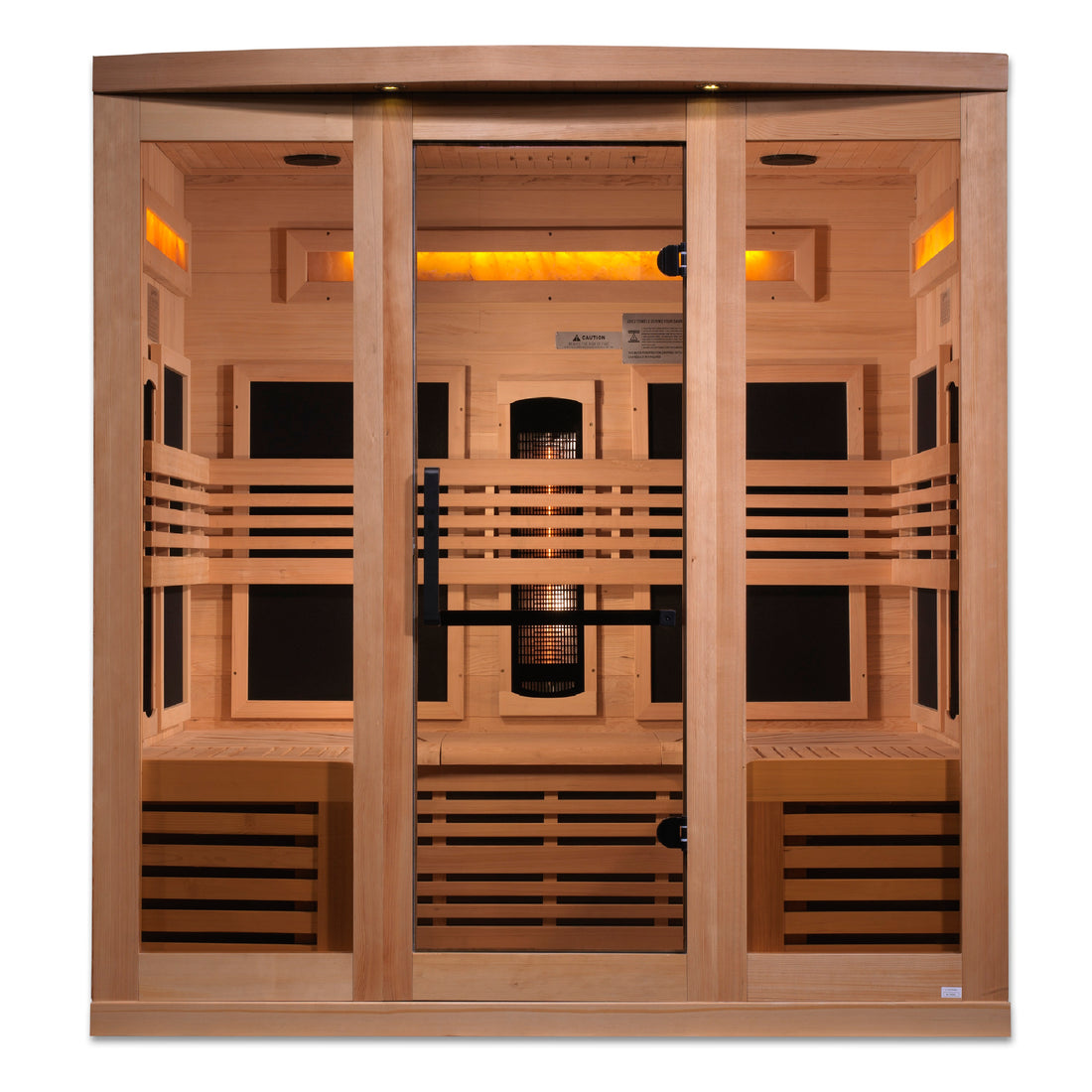 Golden Designs Reserve Edition 6-Person Full Spectrum Near Zero EMF Sauna with Himalayan Salt Bar