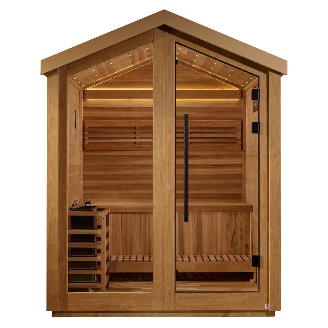 Golden Designs Savonlinna 3-Person Outdoor Traditional Steam Sauna, Canadian Red Cedar