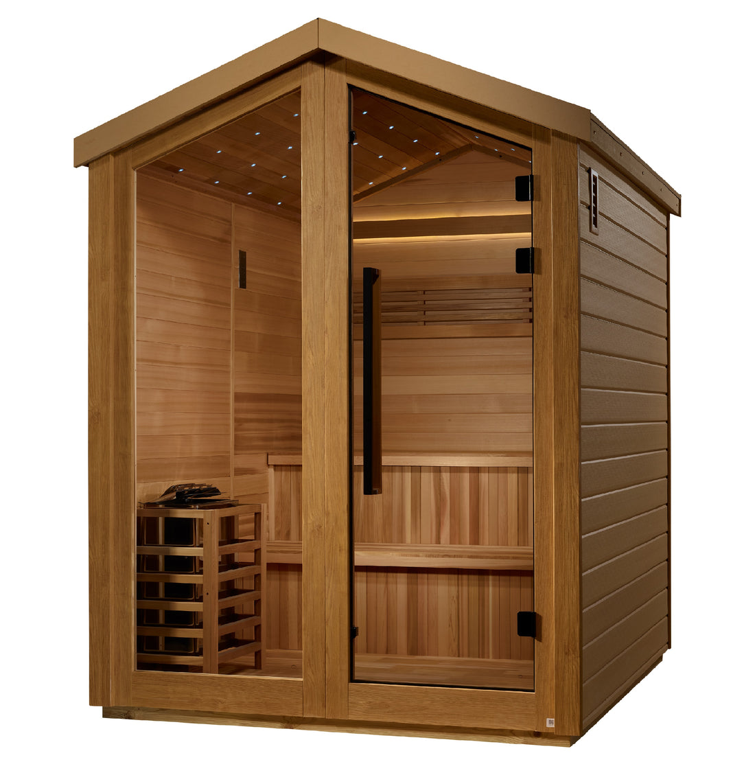 Golden Designs Kaarina 2-Person Outdoor Traditional Steam Sauna, Canadian Red Cedar