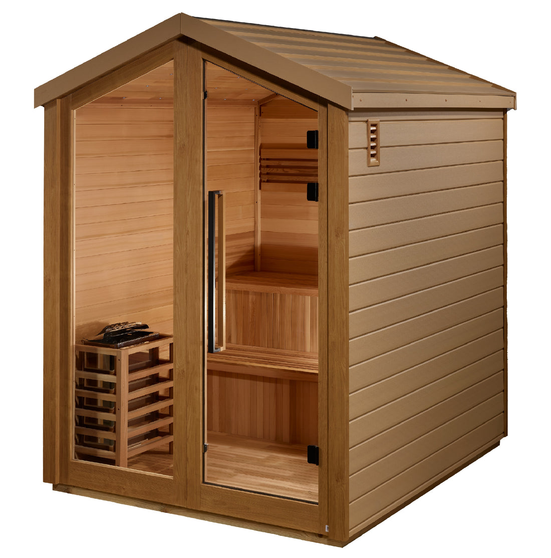 Golden Designs Kaarina 2-Person Outdoor Traditional Steam Sauna, Canadian Red Cedar