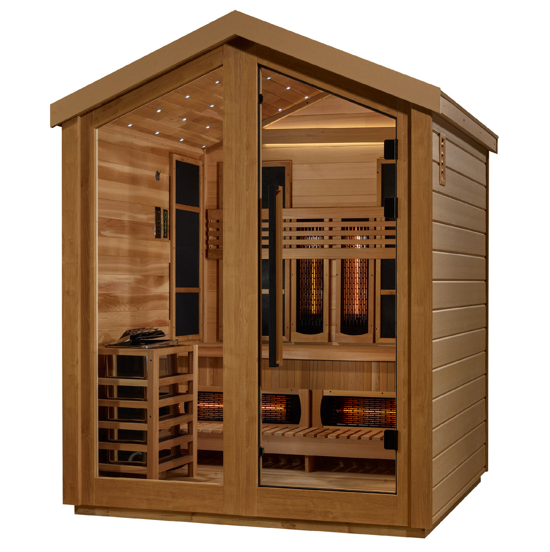 Golden Designs Loviisa 4-Person Outdoor Traditional Steam Sauna, Canadian Red Cedar
