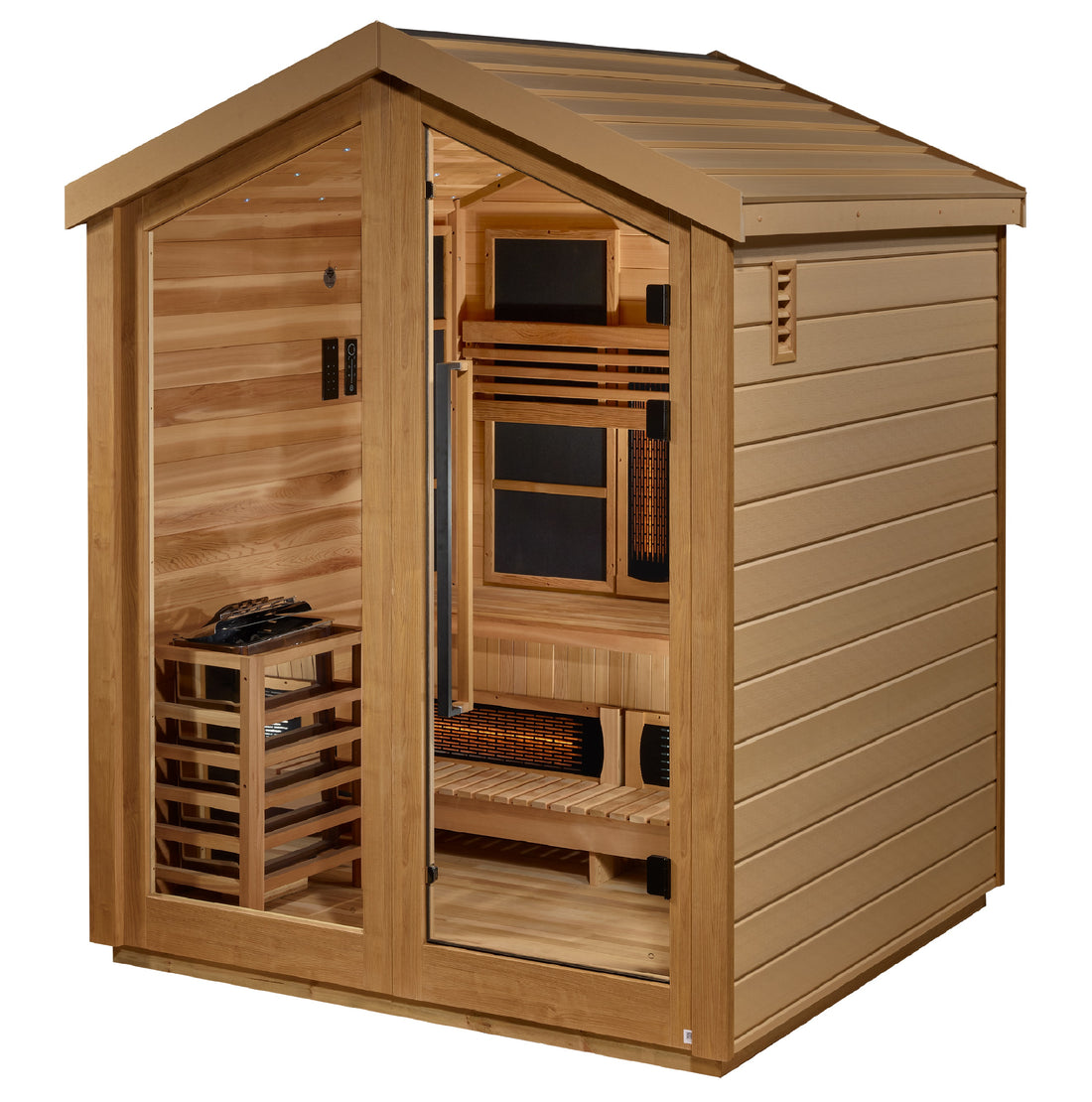 Golden Designs Loviisa 4-Person Outdoor Traditional Steam Sauna, Canadian Red Cedar