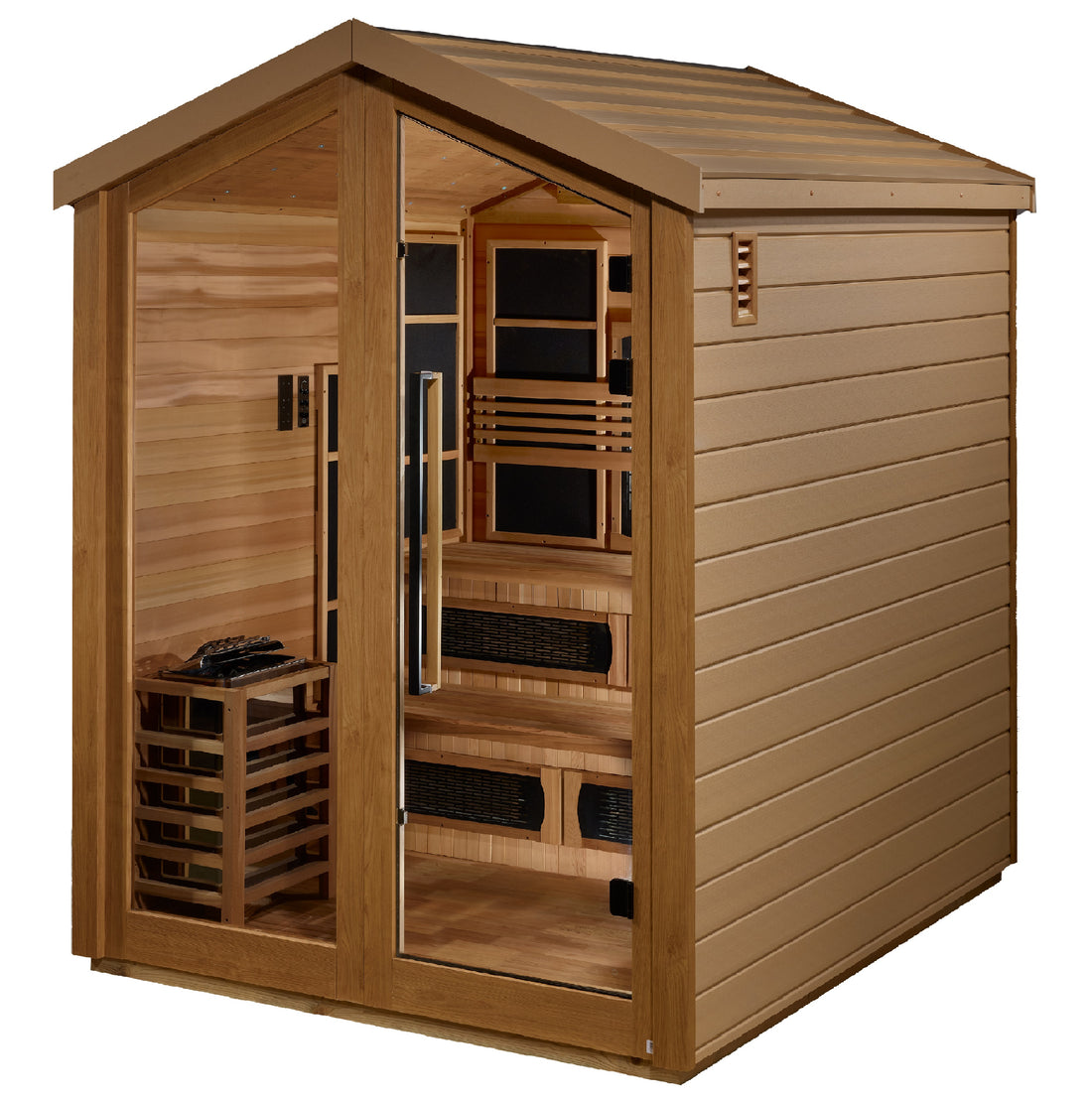 Golden Designs Kaskinen 6-Person Outdoor Traditional Steam Sauna, Canadian Red Cedar