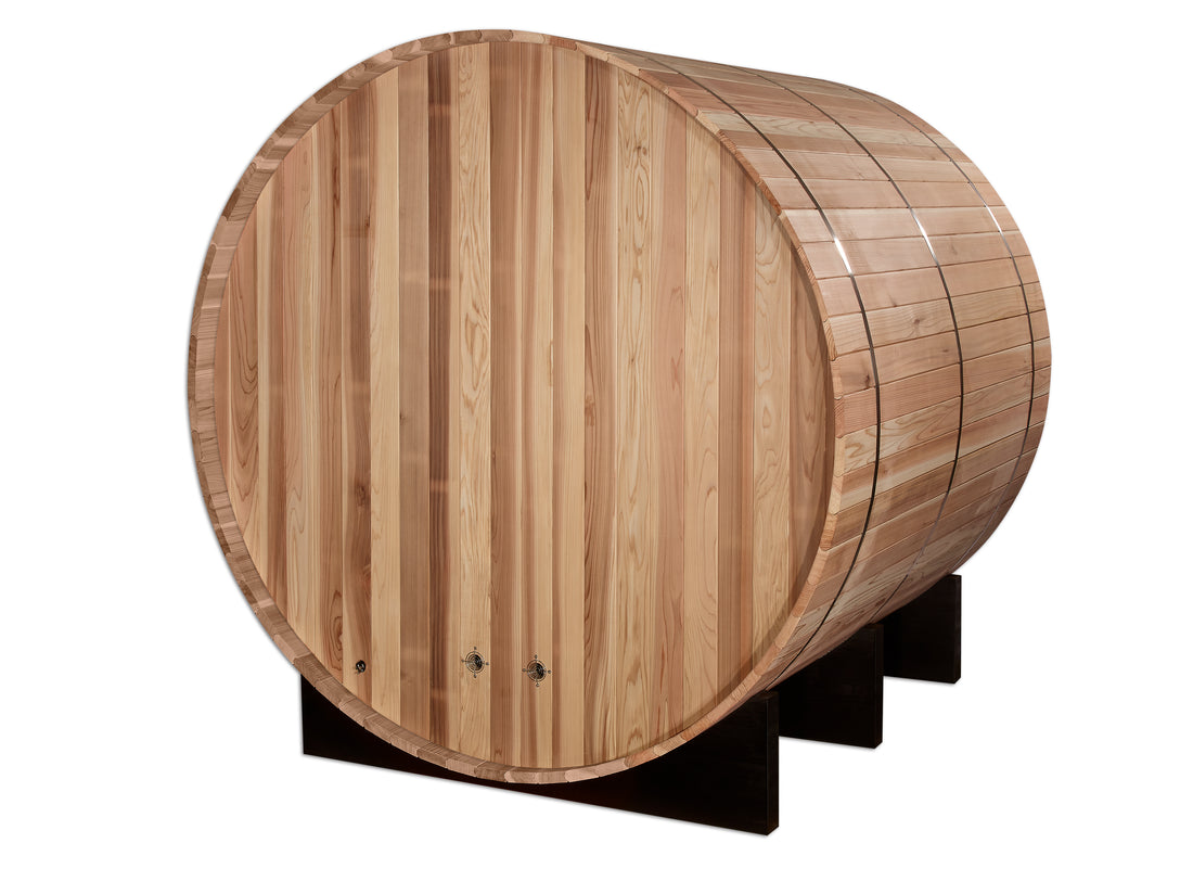 Golden Designs Arosa 5-Person Outdoor Barrel Sauna, Canadian Red Cedar