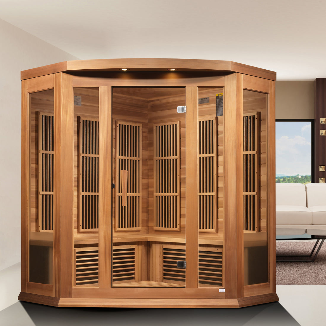 Maxxus K356 Cedar Corner Sauna - Angle View