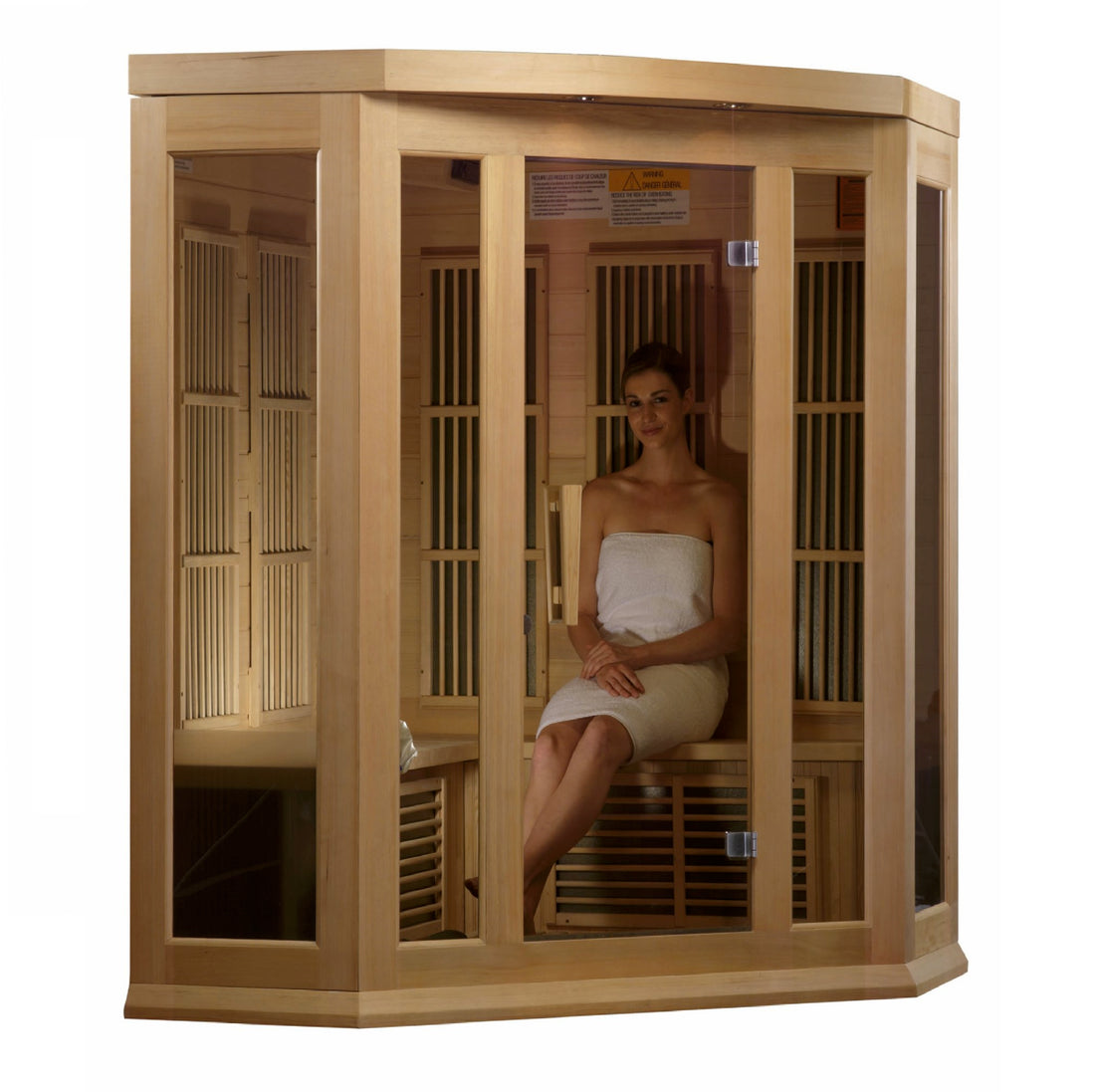 Maxxus K356 3-Person Corner Sauna - Canadian Hemlock Low EMF