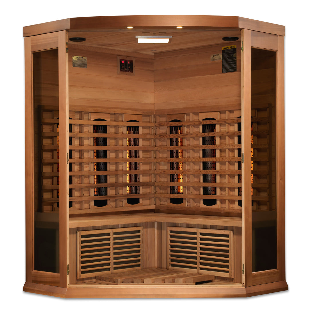 Maxxus Corner 3-Person Full-Spectrum Infrared Sauna, Canadian Red Cedar