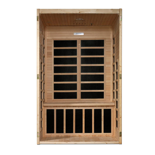 Dynamic Santiago 2-Person Low-EMF Far-Infrared Sauna, Canadian Hemlock