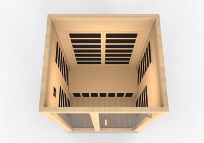 Dynamic Santiago 2-Person Low-EMF Far-Infrared Sauna, Canadian Hemlock