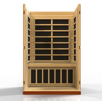 Dynamic Vittoria 2-Person Low-EMF Far-Infrared Sauna, Canadian Hemlock