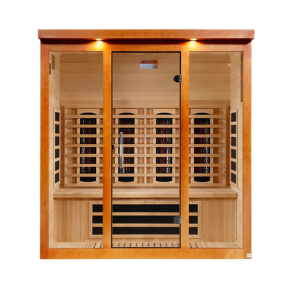 Dynamic Vila Grande 4-Person Full-Spectrum Infrared Sauna, Canadian Hemlock