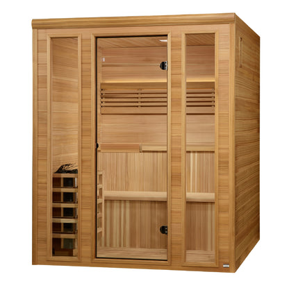 Golden Designs Engelberg 6-Person Indoor Traditional Steam Sauna, Red Cedar