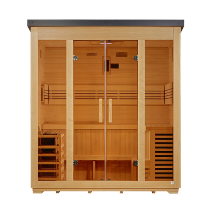 Golden Designs "Vorarlberg" 5-Person Traditional Flat Roof Outdoor Sauna