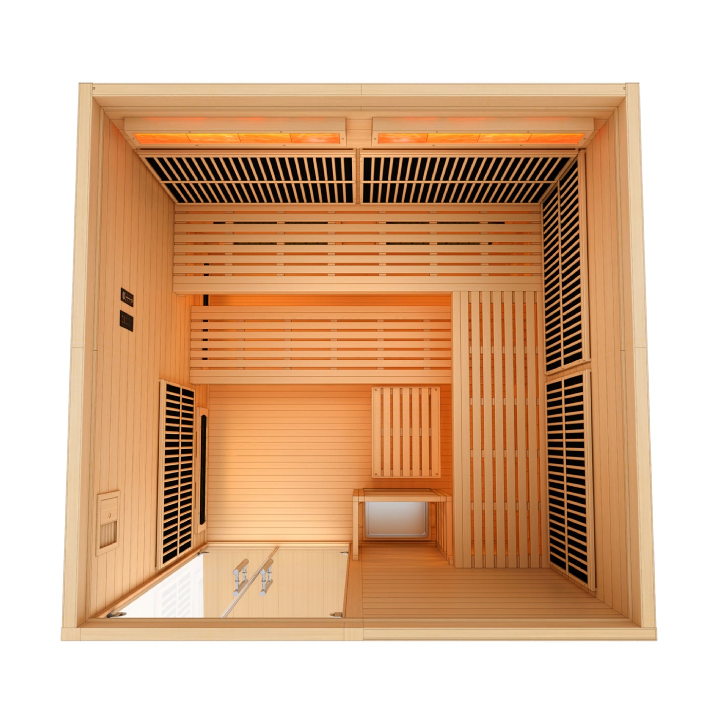 Golden Designs Toledo Edition 6-Person Hybrid Sauna with Stove, Canadian Hemlock