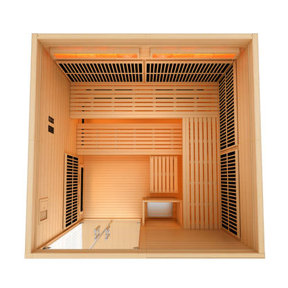 Golden Designs Toledo Edition 6-Person Hybrid Sauna with Stove, Canadian Hemlock