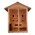 Golden Designs "Carinthia" 3-Person Hybrid Outdoor Sauna (Full Spectrum + Traditional Stove)