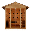Golden Designs "Gargellen" 5-Person Hybrid Outdoor Sauna (Full Spectrum + Traditional Stove)