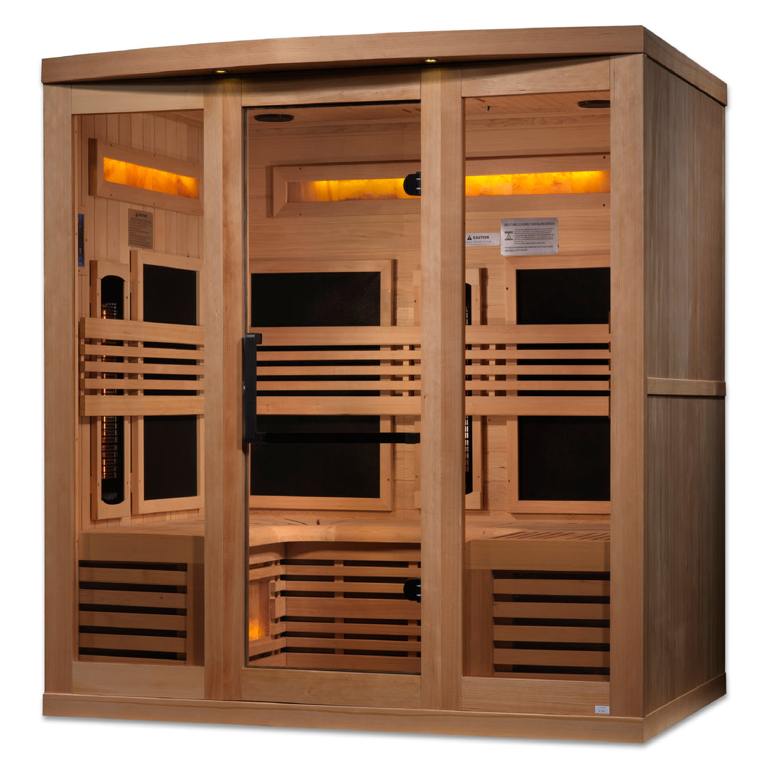 Golden Designs Reserve Edition 6-Person Full Spectrum Near Zero EMF Sauna with Himalayan Salt Bar