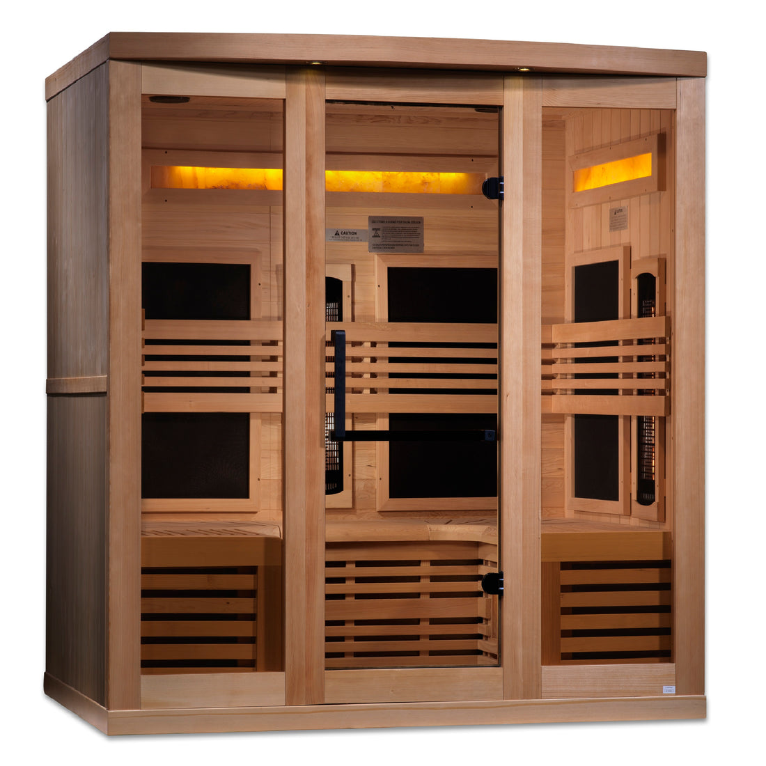 Golden Designs Reserve Edition 6-Person Full Spectrum Near Zero EMF Sauna with Himalayan Salt Bar