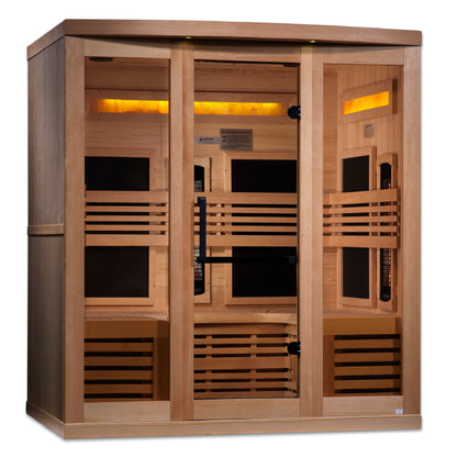 Golden Designs Reserve Edition 6-Person Full Spectrum Near Zero EMF Sauna with Himalayan Salt Bar
