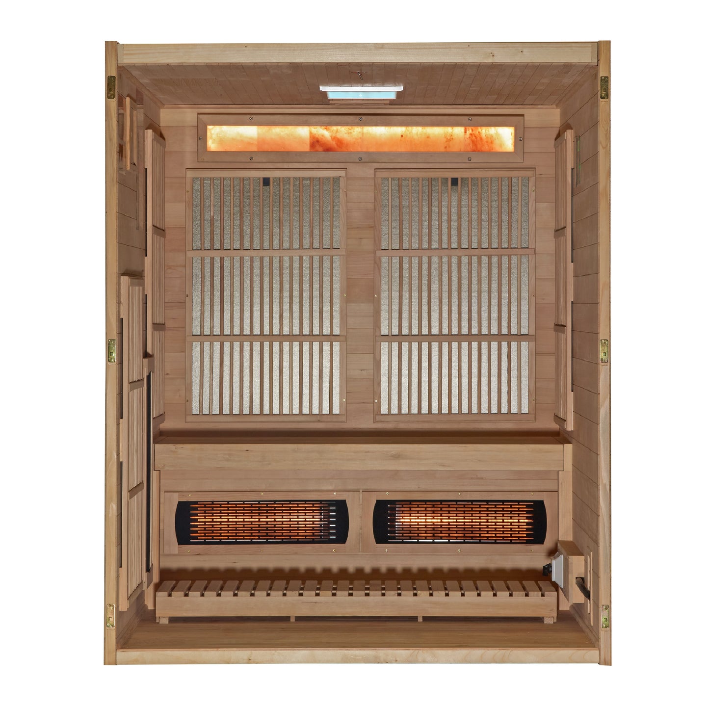 Golden Designs "Soria" 3-Person Indoor Hybrid Sauna (Full Spectrum + Traditional Stove)