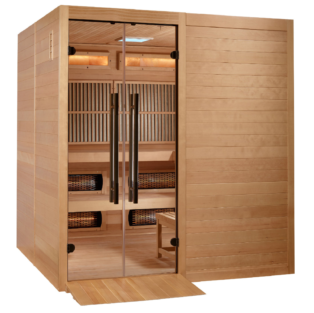 Golden Designs Toledo Edition 6-Person Hybrid Sauna with Stove, Canadian Hemlock