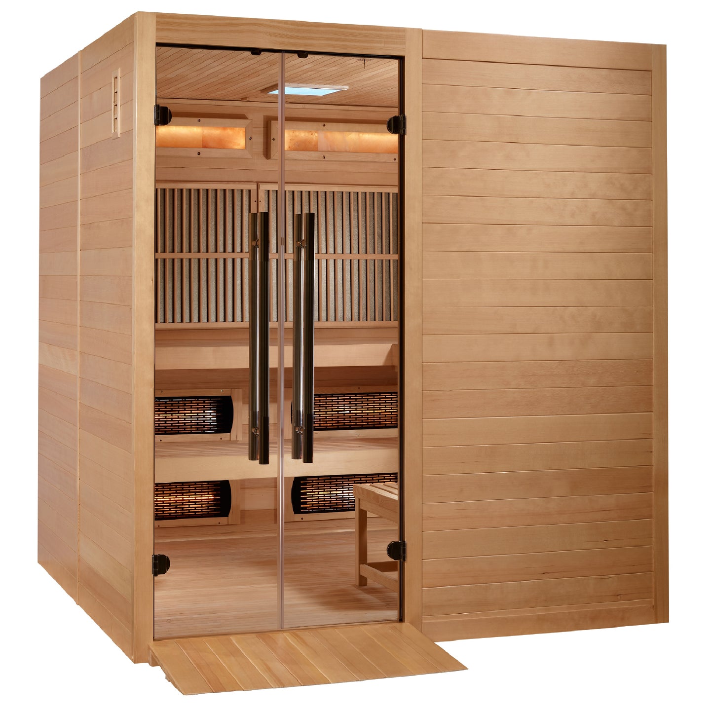 Golden Designs Toledo Edition 6-Person Hybrid Sauna with Stove, Canadian Hemlock