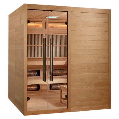 Golden Designs Toledo Edition 6-Person Hybrid Sauna with Stove, Canadian Hemlock