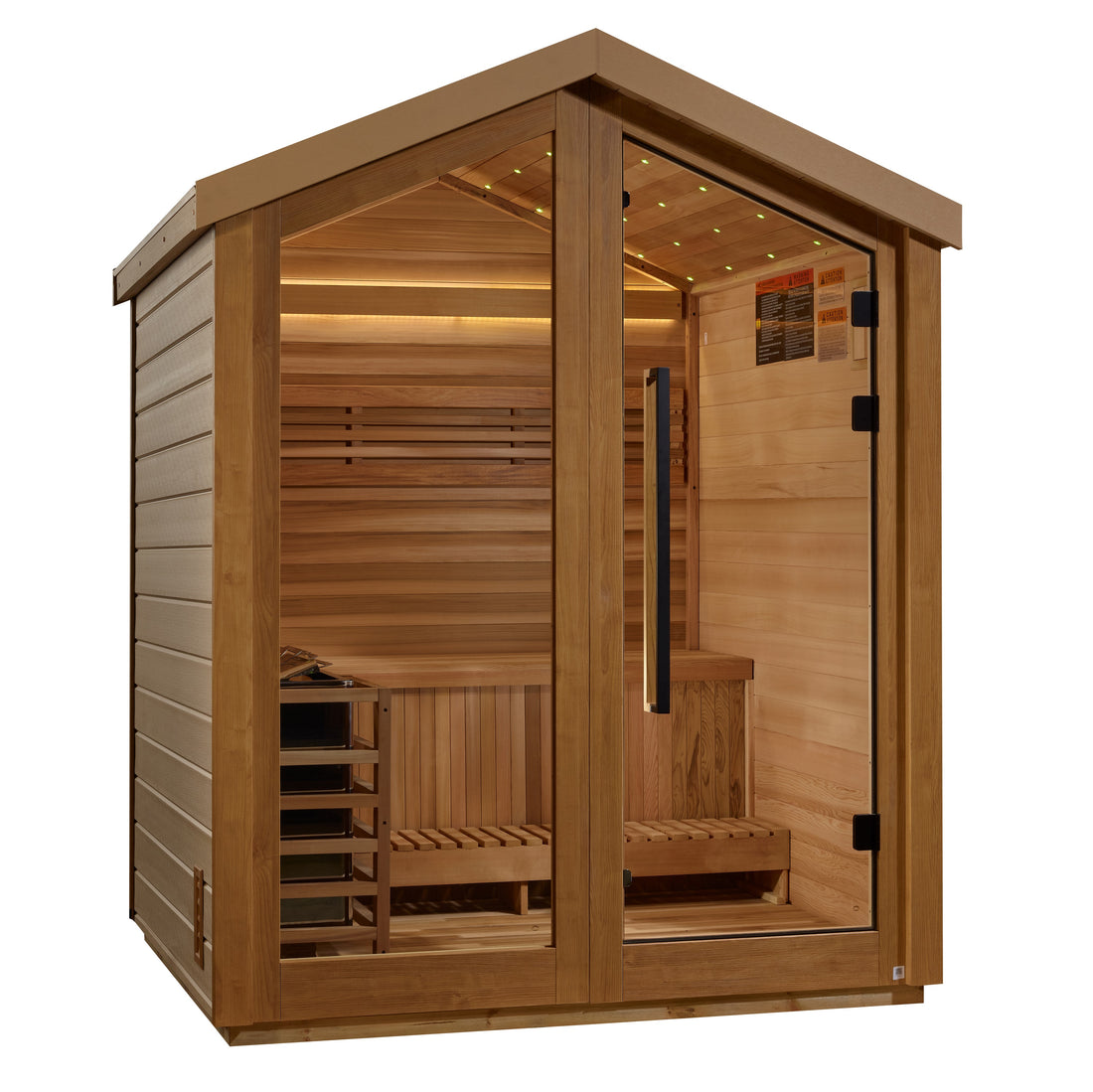 Golden Designs Savonlinna 3-Person Outdoor Traditional Steam Sauna, Canadian Red Cedar