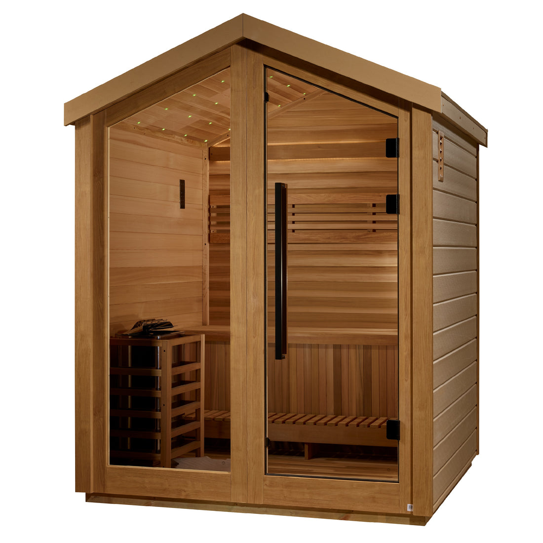 Golden Designs Savonlinna 3-Person Outdoor Traditional Steam Sauna, Canadian Red Cedar