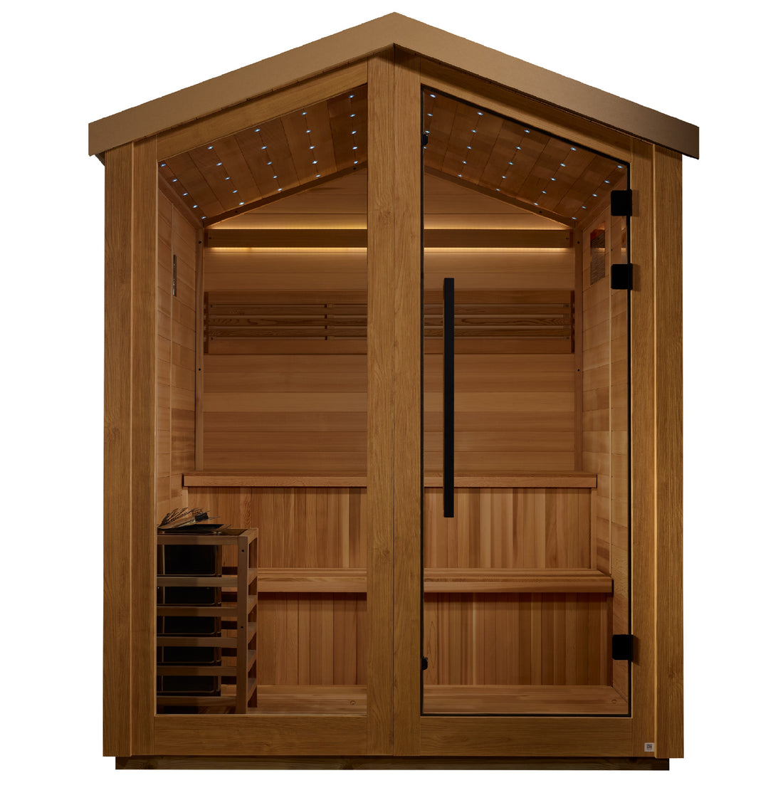 Golden Designs Kaarina 2-Person Outdoor Traditional Steam Sauna, Canadian Red Cedar
