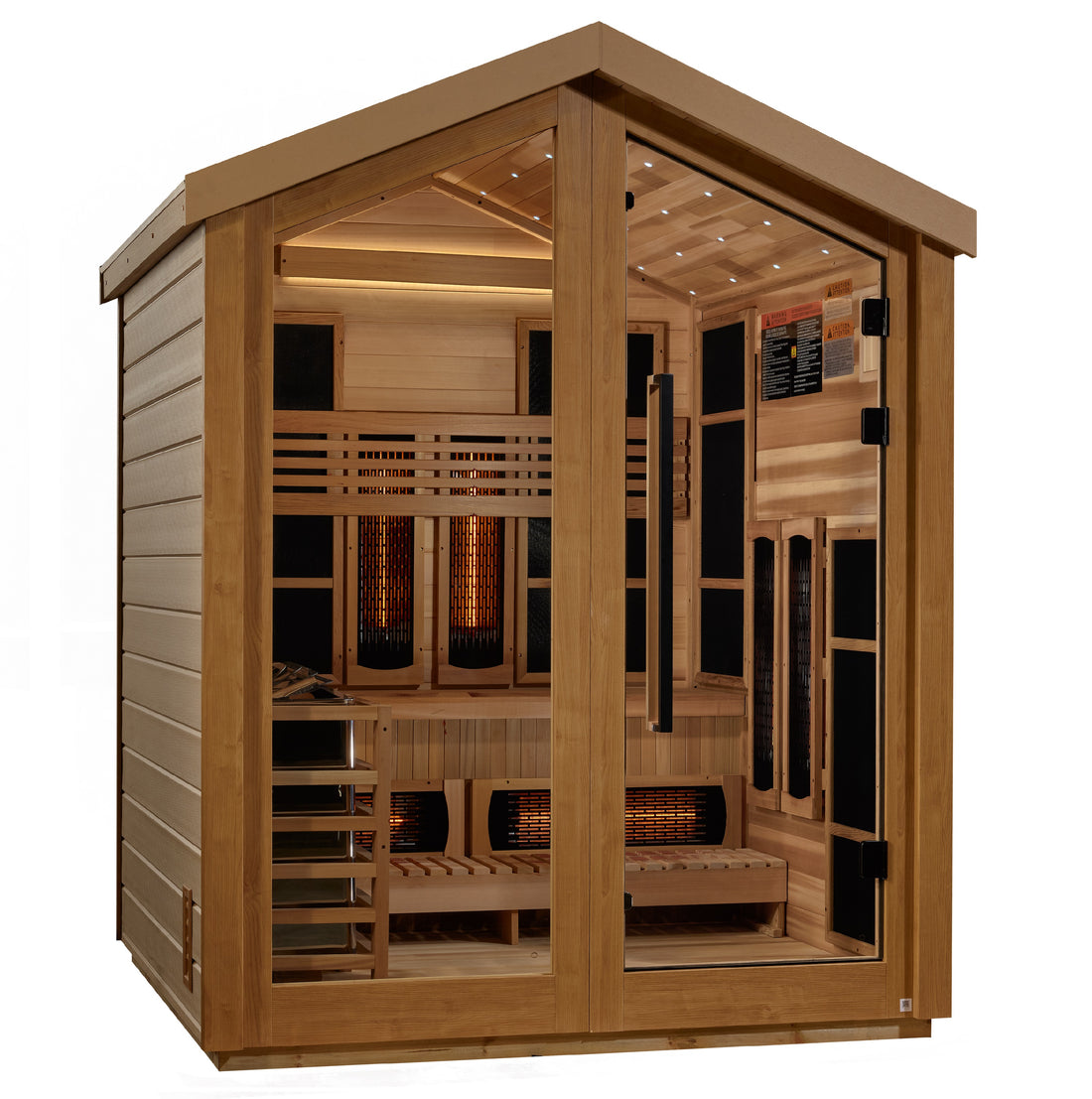 Golden Designs Loviisa 4-Person Outdoor Traditional Steam Sauna, Canadian Red Cedar