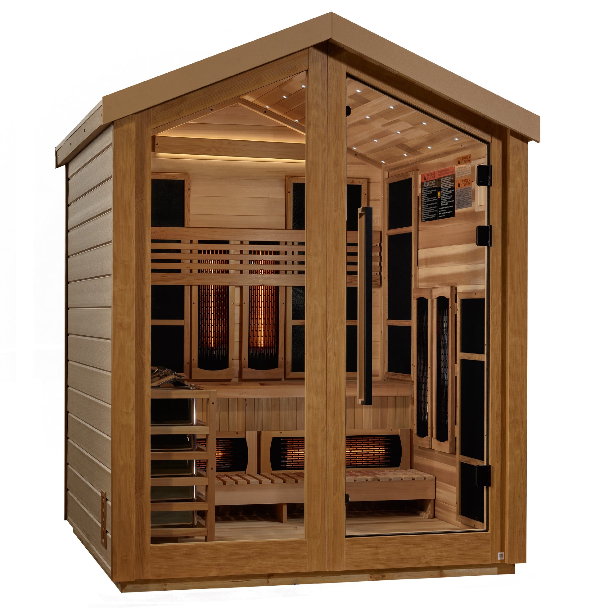 Golden Designs Loviisa 4-Person Outdoor Traditional Steam Sauna, Canadian Red Cedar