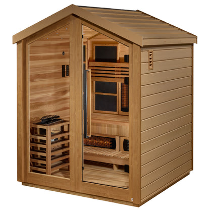 Golden Designs Loviisa 4-Person Outdoor Traditional Steam Sauna, Canadian Red Cedar
