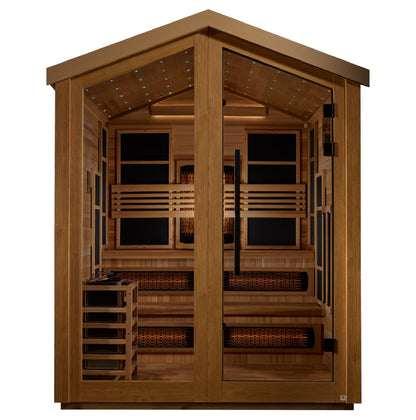 Golden Designs Kaskinen 6-Person Outdoor Traditional Steam Sauna, Canadian Red Cedar