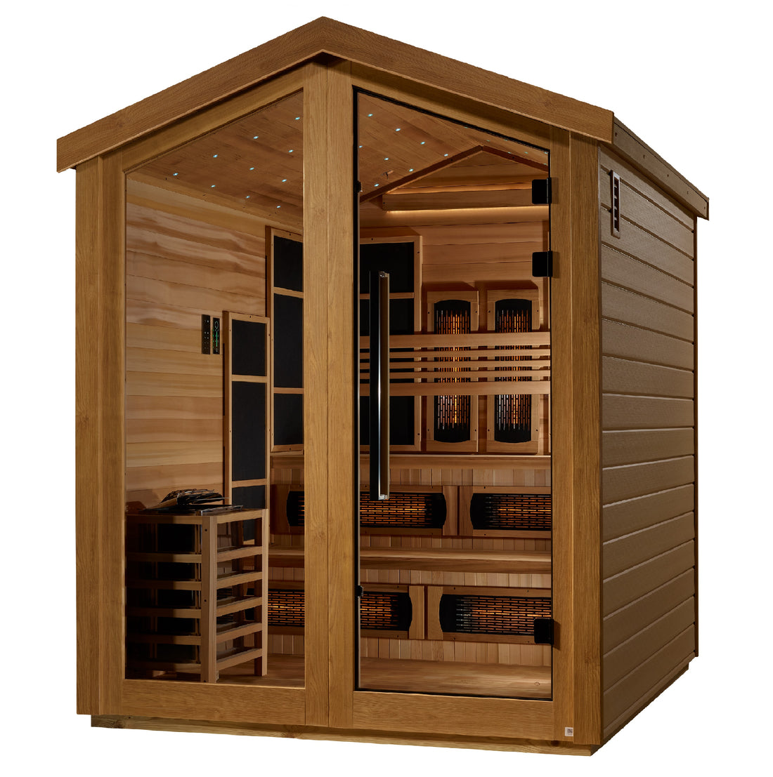 Golden Designs Kaskinen 6-Person Outdoor Traditional Steam Sauna, Canadian Red Cedar