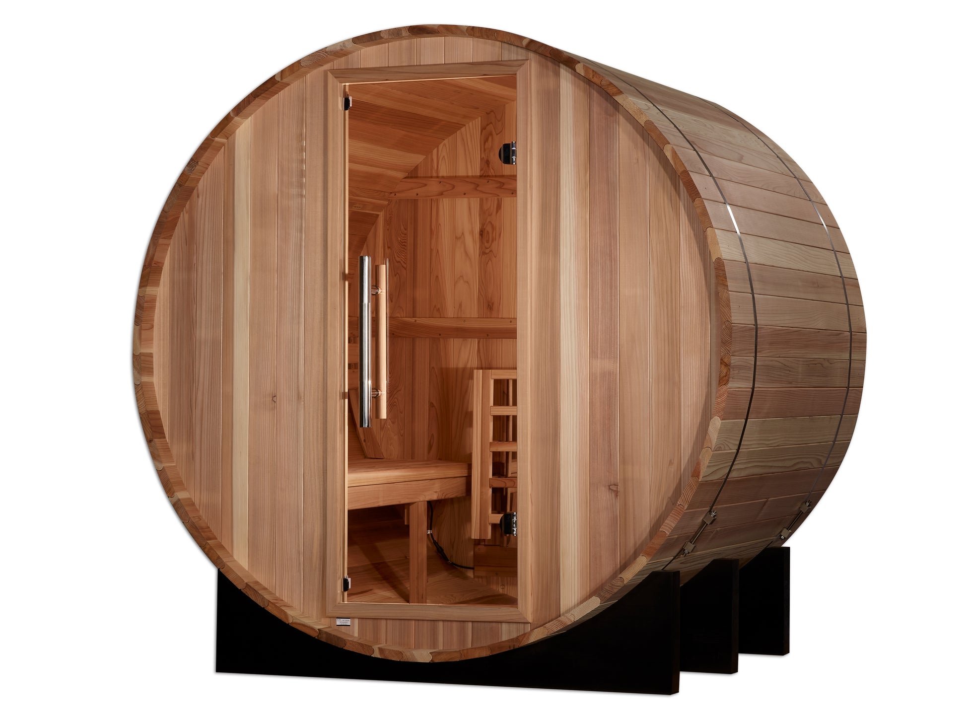 Golden Designs St. Moritz 4-Person Outdoor Barrel Sauna, Canadian Red Cedar