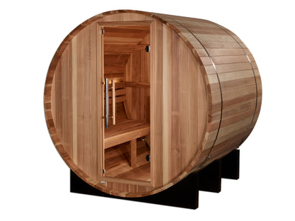Golden Designs St. Moritz 4-Person Outdoor Barrel Sauna, Canadian Red Cedar