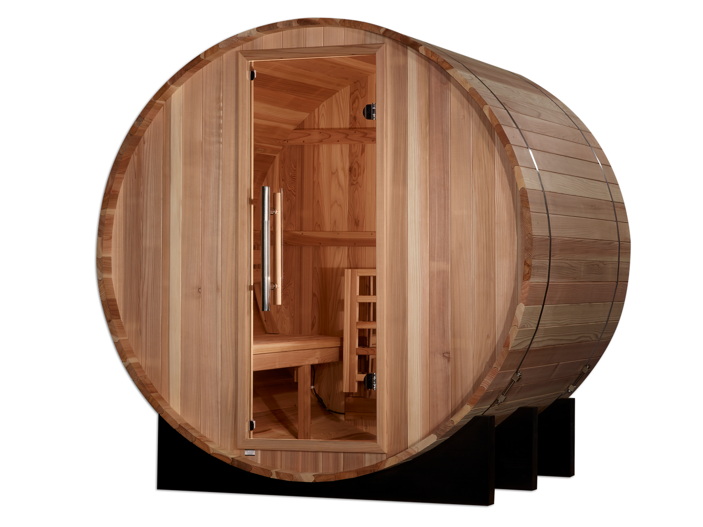 Golden Designs St. Moritz 4-Person Outdoor Barrel Sauna, Canadian Red Cedar