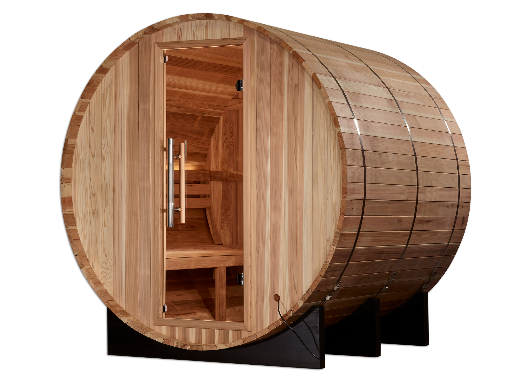 Golden Designs Arosa 5-Person Outdoor Barrel Sauna, Canadian Red Cedar