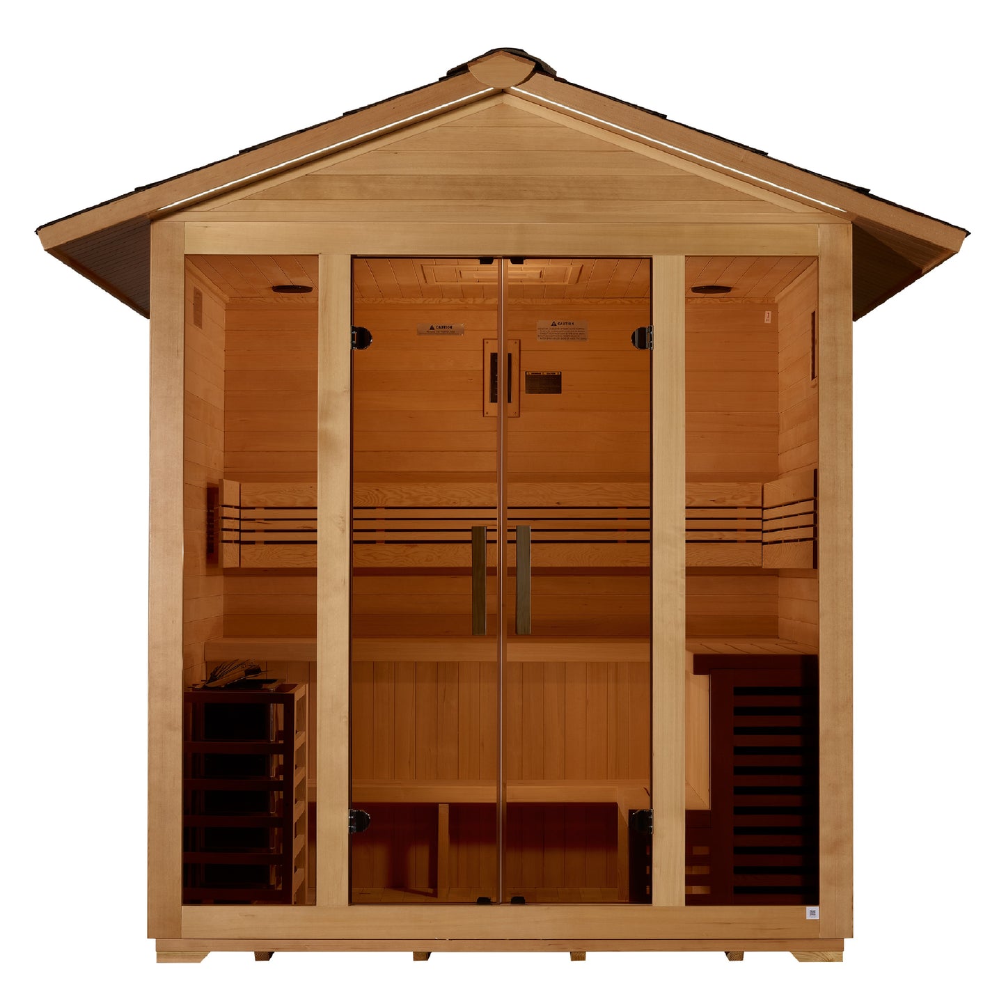 Golden Designs Vorarlberg 5-Person Outdoor Traditional Steam Sauna, Canadian Hemlock