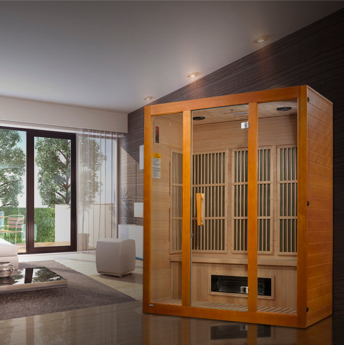 Maxxus Alpine 3-Person Far-Infrared Sauna, Canadian Hemlock