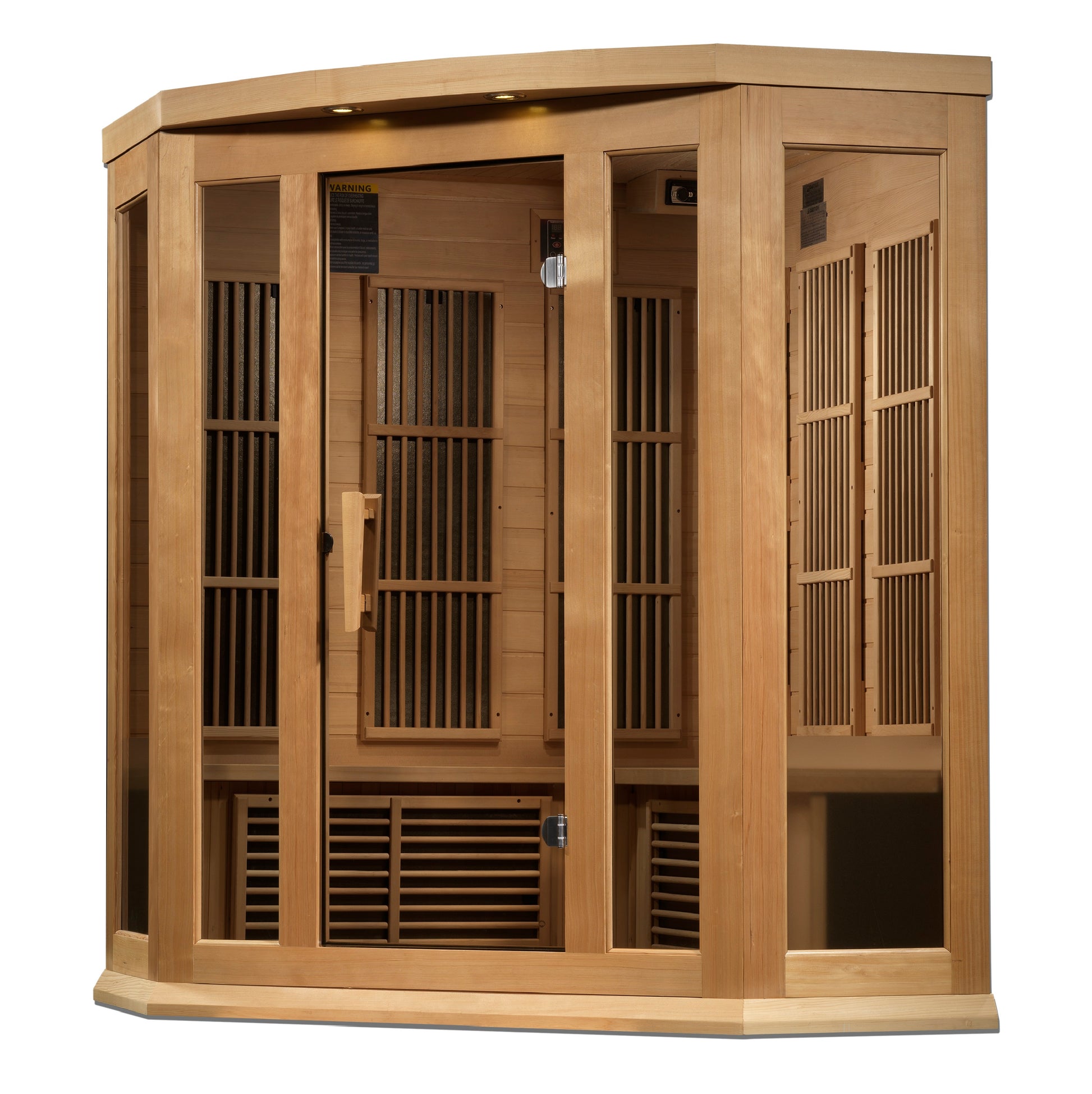 Maxxus K356 3-Person Corner Sauna - Hemlock Near-Zero EMF