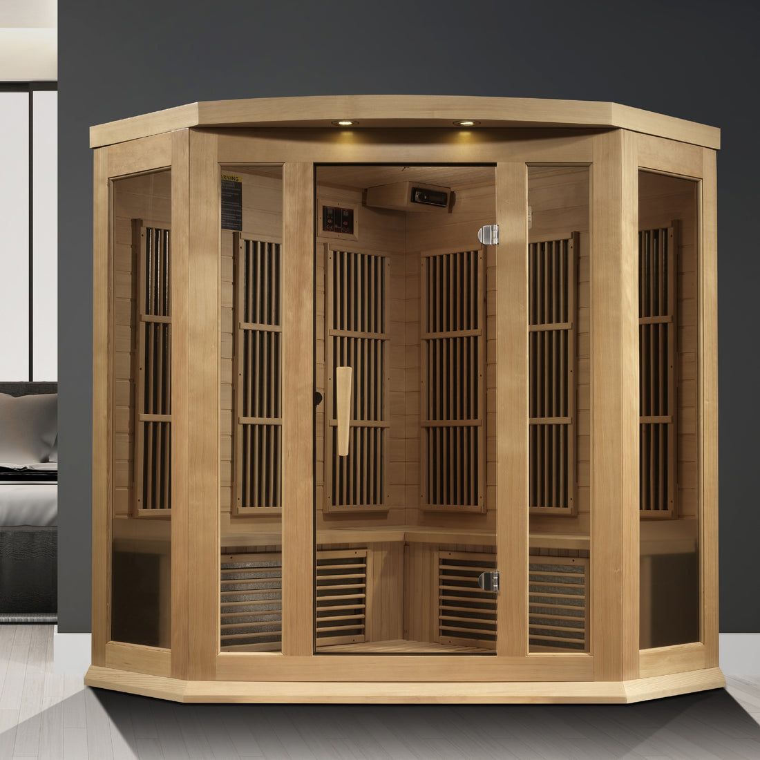 Maxxus K356 Near-Zero EMF Corner Sauna - Side View