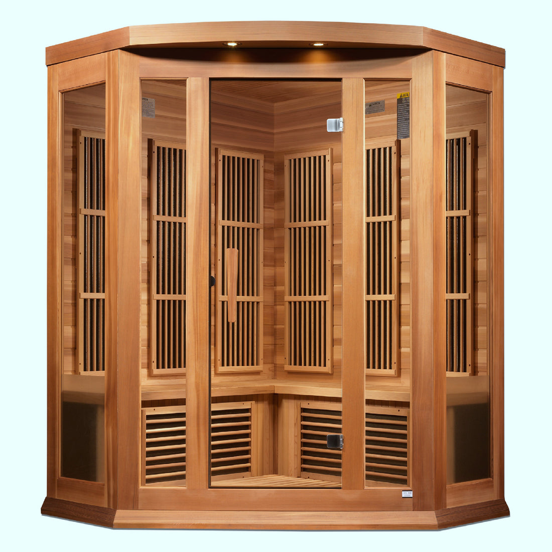 Maxxus K356 3-Person Corner Sauna - Canadian Red Cedar Low EMF