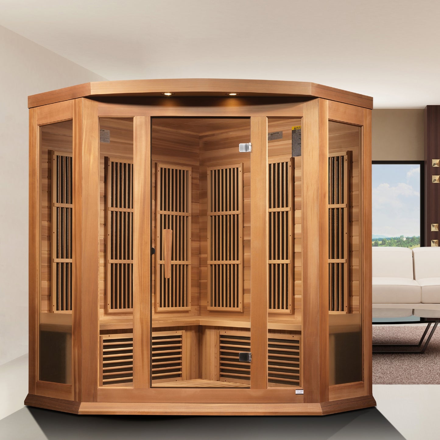 Maxxus K356 Cedar Corner Sauna - Angle View