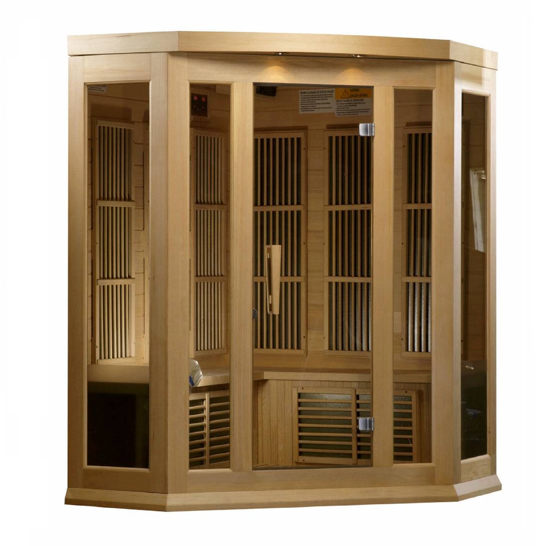 Maxxus K356 Corner Sauna Hemlock - Front View