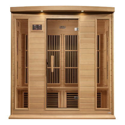 Maxxus K406 3-Person Near-Zero EMF Far-Infrared Sauna, Canadian Hemlock