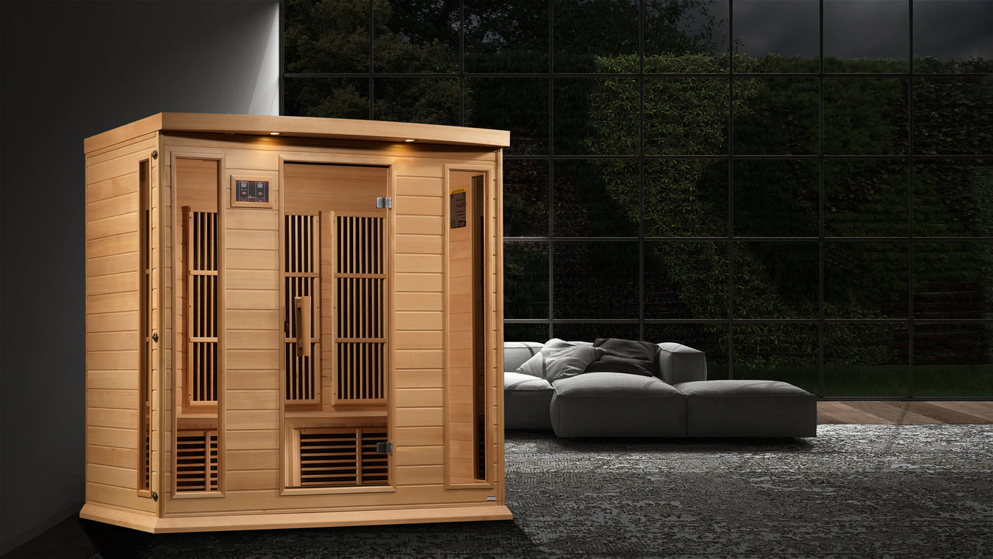Maxxus K406 3-Person Near-Zero EMF Far-Infrared Sauna, Canadian Hemlock