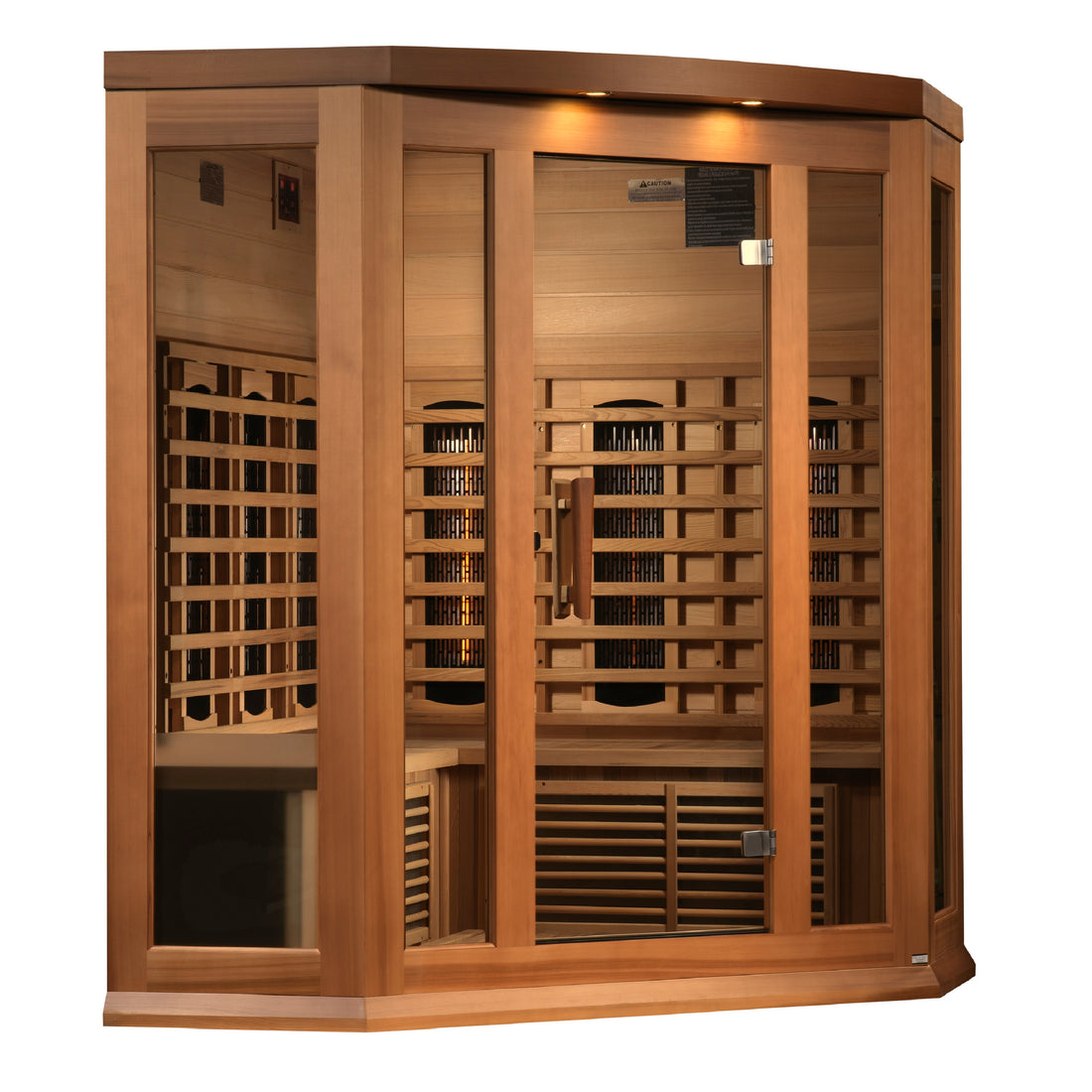 Maxxus Corner 3-Person Full-Spectrum Infrared Sauna, Canadian Red Cedar